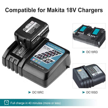 Carica l'immagine nel visualizzatore di Gallery, Powayup BL1850B Sostituzione per Makita Batteria 18V 5.0Ah BL1850 5.0Ah, Nero