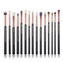 Carica l'immagine nel visualizzatore di Gallery, Jessup 15Pz Pennelli Trucco Professionale Set Occhi Pearl Black &amp; Rose Gold - Ilgrandebazar