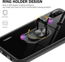Carica l'immagine nel visualizzatore di Gallery, LeYi per Cover Huawei P30 Lite/ P30 Lite New Edition con Vetro Temperato [2 Pack],Trasparente Custodia Rigida Silicone con Anello Rinforzata Antiurto Bumper per Custodie Huawei P30 Lite Nero