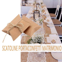 Carica l'immagine nel visualizzatore di Gallery, Naiocase 100pz. Cuscino di Bomboniere Scatole in Carta Kraft con Marrone - Ilgrandebazar