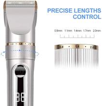 Carica l'immagine nel visualizzatore di Gallery, Tagliacapelli Professionale Elettrico Macchinetta Per Capelli Regolabarba Uomo Impermeabile IPX7 Lama Regolabile Ceramica Titanio Schermo LCD