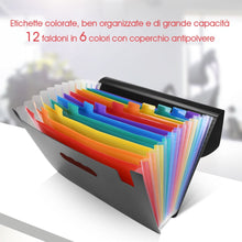 Carica l'immagine nel visualizzatore di Gallery, LOETAD Cartella Portadocumenti Soffietto Faldoni per Ufficio 12 12 tasche - Ilgrandebazar