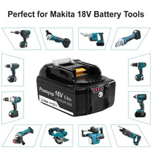 Carica l'immagine nel visualizzatore di Gallery, Powayup BL1850B Sostituzione per Makita Batteria 18V 5.0Ah BL1850 5.0Ah, Nero