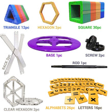 Carica l'immagine nel visualizzatore di Gallery, Desire Deluxe 94 Pezzi Costruzioni Magnetiche per Bambini Gioco Educativo e Creativo per Bimbi da 3 Anni Plastica ABS Alimentare Atossica 94 Blocchi Magnetici con Angoli Smussati Diverse Forme