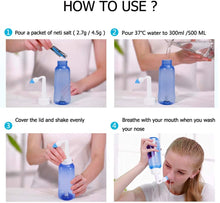 Carica l'immagine nel visualizzatore di Gallery, CROING (500ml bottiglia) Irrigatore Nasale Manuale per Lavaggi Nasali Neti lota per Irrigazione Nasale con due Beccucci