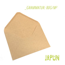 Carica l'immagine nel visualizzatore di Gallery, Japun - Buste (100 pezzi) in carta kraft vintage/senza C6 - 163 x 112 mm - Ilgrandebazar
