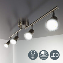 Carica l'immagine nel visualizzatore di Gallery, Faretti LED da soffitto orientabili I plafoniera moderna Nickel - Ilgrandebazar