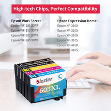 Carica l'immagine nel visualizzatore di Gallery, 603XL Cartucce Compatibili Epson 603 XL per Epson XP-3100 XP-4100 XP-2100 XP-2105 XP-3105 XP-4105 WF-2810 WF-2830 WF-2835 WF-2850, Confezione da 5 (2 Nero,1 Ciano,1 Magenta,1 Giallo)