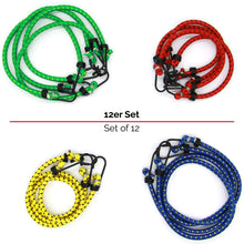 Carica l'immagine nel visualizzatore di Gallery, PRETEX Set da 12 Cavi Elastici Porta pacchi con blu, giallo, verde, rosso - Ilgrandebazar