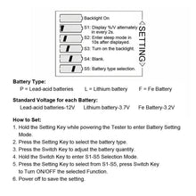 Carica l'immagine nel visualizzatore di Gallery, DC 6-63V 12V/24V/36V/48V LCD Batteria capacità Monitor Tester del Verde