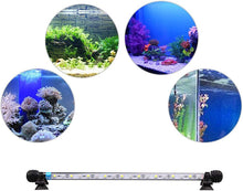 Carica l'immagine nel visualizzatore di Gallery, 92 cm luce LED per acquario, illuminazione subacquea, IP68, copertura impermeabile, lampada a LED spina UE per serbatoio con telecomando RGB cambia colore (1,8 x 92 cm, bianco e blu)