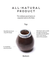 Carica l'immagine nel visualizzatore di Gallery, BALIBETOV Mate Argentino Set di Zucca Naturale Fatto a Marrone Scuro - Ilgrandebazar