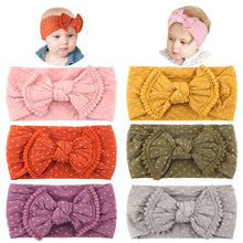 Carica l'immagine nel visualizzatore di Gallery, Makone Baby Stirnband, Stretchy Gestricktes Haarband Mit Bögen Pom Bun... - Ilgrandebazar