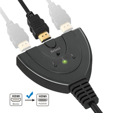 Carica l'immagine nel visualizzatore di Gallery, HDMI Switch | GANA Placcato Oro Splitter Cavo | 1080P, Nero - Ilgrandebazar