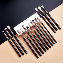 Carica l'immagine nel visualizzatore di Gallery, Jessup 15Pz Pennelli Trucco Professionale Set Occhi Pearl Black &amp; Rose Gold - Ilgrandebazar