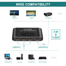 Carica l'immagine nel visualizzatore di Gallery, HDMI Switch, Techole Alluminio Splitter 3 In 1 Uscita con Telecomando,... - Ilgrandebazar