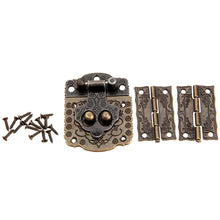 Carica l'immagine nel visualizzatore di Gallery, Scatola decorativa in legno antigraffio Hasp Latch Lock con mini... - Ilgrandebazar