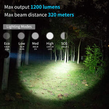 Carica l'immagine nel visualizzatore di Gallery, WUBEN L60 Torcia 1200 Lumens CREE LED con Regolabile Focus Torce A3l60