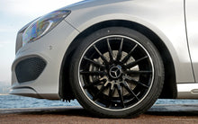 Carica l'immagine nel visualizzatore di Gallery, UG 4X Tappi Coprimozzo 75mm Logo Mercedes Nero Rialzato AMG Classe A B C - Ilgrandebazar