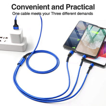 Carica l'immagine nel visualizzatore di Gallery, ZKAPOR Multi Cavo di Ricarica, 3 in 1 Multiplo Cavetto Micro USB 1.2M, Blu