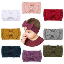 Carica l'immagine nel visualizzatore di Gallery, Makone Baby Stirnband, Stretchy Gestricktes Haarband Mit Bögen Pom Bun... - Ilgrandebazar
