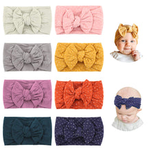 Carica l'immagine nel visualizzatore di Gallery, Makone Baby Stirnband, Stretchy Gestricktes Haarband Mit Bögen Pom Bun... - Ilgrandebazar