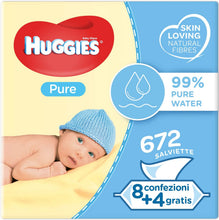 Carica l'immagine nel visualizzatore di Gallery, Huggies Pure Salviette Umidificate per Bambini, 12 Pacchi da 56 Pezzi 12 x 56 pezzi 672