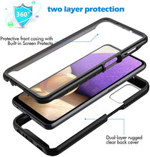 Carica l'immagine nel visualizzatore di Gallery, CENHUFO Cover Samsung Galaxy A32 4G, Antiurto Custodia Samsung Galaxy A32 4G, con Protezione dello Schermo Integrata, 360 gradi Trasparente Case Rugged Armor Bumper Cover per Samsung A32 4G 6,4” -Nero