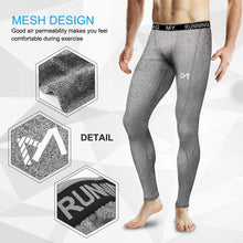Carica l'immagine nel visualizzatore di Gallery, MEETYOO Leggings Uomo, Calzamaglie Sportive Pantaloni Fitness L, Grigio-2 - Ilgrandebazar