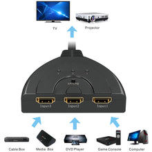Carica l'immagine nel visualizzatore di Gallery, HDMI Switch | GANA Placcato Oro Splitter Cavo | 1080P, Nero - Ilgrandebazar