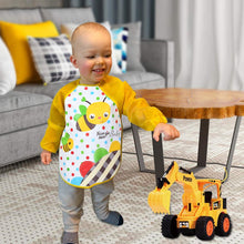 Carica l'immagine nel visualizzatore di Gallery, Vicloon Bavaglini con Maniche, 4 Pezzi Bavaglino a Manica Lunga Grembiule Pappa, Bavaglino Bambini Impermeabile per Dipingere, Giocare e Mangiare 6 Mesi a 3 Anni (Orso, Gufo, Auto, Ape Design)