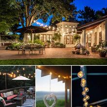 Carica l'immagine nel visualizzatore di Gallery, Catena Luminosa Esterno,VIFLYKOO 36 FT Catena Luci Stringa con 30 lampadine 5 lampadine di Ricambio G40 Bianco Caldo Impermeabile Decorazione da Esterno e Interno per Festa,Giardino, Natale,Matrimonio