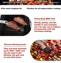 Carica l'immagine nel visualizzatore di Gallery, Romanticist 18 PC Kit Barbecue in Acciaio Inox - 43 x 7.75 x 17.25cm - Ilgrandebazar