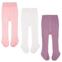 Carica l'immagine nel visualizzatore di Gallery, Confezione da 3 leggings in cotone lavorato a maglia, per bambini 0 a 4... - Ilgrandebazar