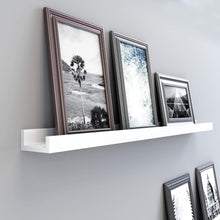 Carica l'immagine nel visualizzatore di Gallery, SONGMICS Mensole a Muro di Legno per Cornici e Libri, Ripiani 110 cm, Bianco - Ilgrandebazar