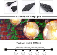 Carica l'immagine nel visualizzatore di Gallery, Catena Luminosa Esterno,VIFLYKOO 36 FT Catena Luci Stringa con 30 lampadine 5 lampadine di Ricambio G40 Bianco Caldo Impermeabile Decorazione da Esterno e Interno per Festa,Giardino, Natale,Matrimonio