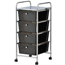 Carica l'immagine nel visualizzatore di Gallery, VonHaus Carrello con 4 cassetti per accessori casa, 89 x 32 x 36 cm, Nero - Ilgrandebazar