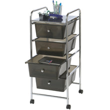 Carica l'immagine nel visualizzatore di Gallery, VonHaus Carrello con 4 cassetti per accessori casa, 89 x 32 x 36 cm, Nero - Ilgrandebazar