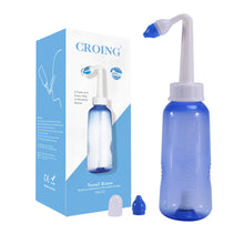 Carica l'immagine nel visualizzatore di Gallery, CROING (500ml bottiglia) Irrigatore Nasale Manuale per Lavaggi Nasali Neti lota per Irrigazione Nasale con due Beccucci