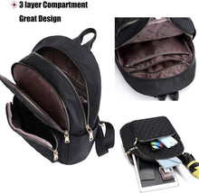 Carica l'immagine nel visualizzatore di Gallery, Travistar Zaino Donna Borsa Zainetto Donna a Tracolla da Donna in Nylon Impermeabile Borsa da Scuola Casual Zaini da Donna Zaino Ragazza Piccolo Antifurto Zainetto da Donna, Nero