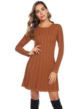 Carica l'immagine nel visualizzatore di Gallery, Hawiton Donna Abito in Maglia Girocollo Eleganti Maglione Manica Lunga... - Ilgrandebazar