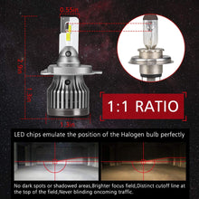 Carica l'immagine nel visualizzatore di Gallery, Lampadine H4 LED 60W 12000LM Sostituzione per Alogena Lampade e Xenon Luci, 6000K Estremamente Luminoso CSP Chips lampade per Auto, 2 Lampadine