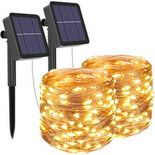 Carica l'immagine nel visualizzatore di Gallery, [2 Pacchi] Luci Solari Esterno, Litogo 12m 120 LED Catena Luminosa Esterno Filo Luci Led 8 modalità Lucine da Esterno Decorative Per Giardino, Natale, Patio, Cancello, Cortile, Matrimonio, Festa