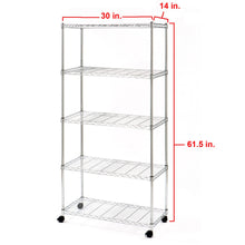 Carica l'immagine nel visualizzatore di Gallery, Seville Classics SHE14305ZB, Scaffale a 5 Ripiani, Metallo Argento (Silber) - Ilgrandebazar