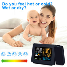 Carica l'immagine nel visualizzatore di Gallery, Kalawen Orologio Proiezione Soffitto Temperatura Esterna Nero con - Ilgrandebazar
