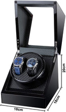 Carica l'immagine nel visualizzatore di Gallery, Kalawen Scatola Carica Orologi Automatici con Motore Ultra-silenzioso per 2 Orologi da Polso Watch Winder di Pelle e Legno, Alimentazione da Cavo Adattatore/Batterie, 5 Programmi Regolabili Argento