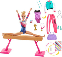 Carica l'immagine nel visualizzatore di Gallery, Barbie- Playset Ginnasta Bambola Snodabile con Bilanciere e Accessori Giocattolo per Bambini 3+ Anni, GJM72