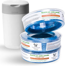 Carica l'immagine nel visualizzatore di Gallery, Ricarica Mangiapannolini Bimbi Antiodore alla Lavanda 320 Sacchetti Compatibile con Sangenic Tommee Tippee Sistema di Smaltimento Pannolini 3 unità