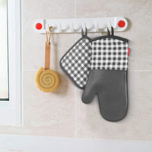 Carica l'immagine nel visualizzatore di Gallery, Esonmus Guanti per forno al silicone resistenti calore di Plaid Grigio - Ilgrandebazar