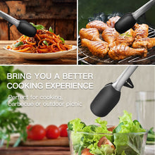 Carica l'immagine nel visualizzatore di Gallery, Zanmini Pinze Cucina, Pinza Set a Padella Antiaderente, Acciaio Inox, Nero - Ilgrandebazar